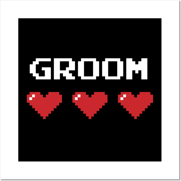 Groom Pixel Heart Wall Art by fishbiscuit